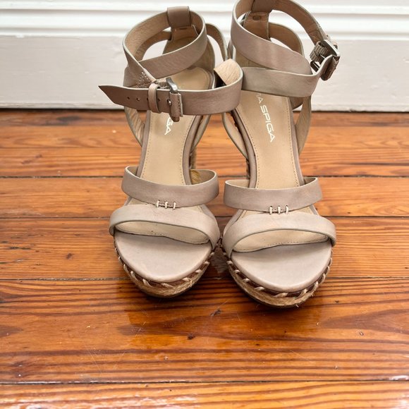 Via Spiga Beige Leather Espadrille Platform Sandal size 5 Never worn - Picture 4 of 8